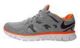 Tenis Nike Free Run 2 Cinza Laranja com Branco