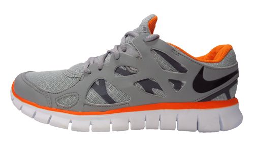 Tenis Nike Free Run 2 Cinza Laranja com Branco